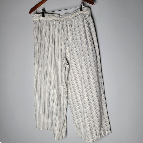 Max Studio Wide Leg Linen Cotton Pants Size XL Blue Casual Chic Summer Coastal - Picture 4 of 9